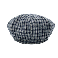 Houndstooth Newsboy Cap - Wool 8 Panel Cabbie Baker Boy Hat Plaid Check Beret LDG1565