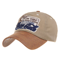 Vintage Style Patch Cotton Summer Dad Hat Trucker Cap Adjustable Faux Leather Brim For Men Women