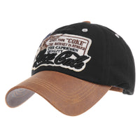Vintage Style Patch Cotton Summer Dad Hat Trucker Cap Adjustable Faux Leather Brim For Men Women LX1192