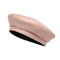 Simple PU Leather Beret Hat French Artist Beret Cap MUF1440
