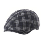 Flat Cap Wool Felt Check Dot Pattern Newsboy Ivy Hat