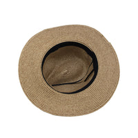 Fedora Panama Sun Hat Wide Brim Straw Black Banded SL61336