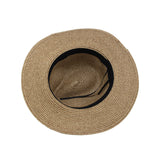 Fedora Panama Sun Hat Wide Brim Straw Black Banded SL61336