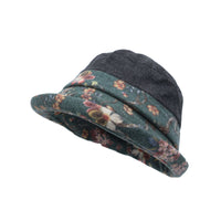 Bucket Hat Packable Floral Round Women Lady Simple Cap