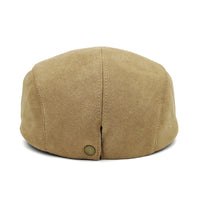 Ivy Flat Cap Faux Suede Newsboy Hat Gatsby Cabbie Hat Button Adjustable TG31581