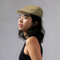 Ivy Flat Cap Faux Suede Newsboy Hat Gatsby Cabbie Hat Button Adjustable TG31581