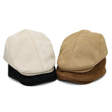 Ivy Flat Cap Faux Suede Newsboy Hat Gatsby Cabbie Hat Button Adjustable TG31581