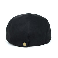 Ivy Flat Cap Faux Suede Newsboy Hat Gatsby Cabbie Hat Button Adjustable TG31581