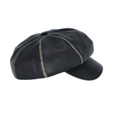 Baker Boy Hat Faux Leather Beret Cap Newsboy Hat Adjustable TGG1588