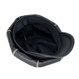 Baker Boy Hat Faux Leather Beret Cap Newsboy Hat Adjustable TGG1588