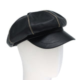 Baker Boy Hat Faux Leather Beret Cap Newsboy Hat Adjustable TGG1588