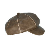 Baker Boy Hat Faux Leather Beret Cap Newsboy Hat Adjustable TGG1588