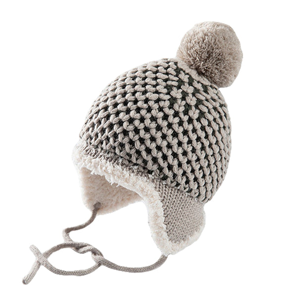 Winter Warm Baby Infant Earflap Pom Beanie Hat Toddler