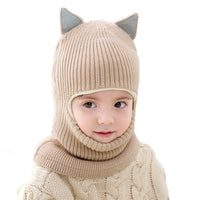 Baby Winter Knit Hat Toddler Earflap Mask Warm Beanie
