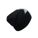 Cotton Knitted Beanie Hat Star Rhinestone Slouchy Skull Cap YT51353