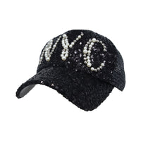 Glitter Sequin Hat Bling Heart Meshed Sparkle Shining Baseball Cap