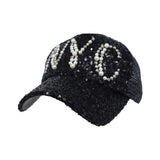 Glitter Sequin Hat Bling Heart Meshed Sparkle Shining Baseball Cap