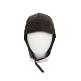 Bike Motorcycle Trapper Earflap Cap Faux Leather Russian Winter Hat YTT1489