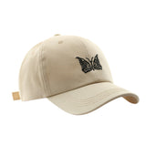Cotton Butterfly Embroidery Hat Basic Trucker Dad Baseball Cap