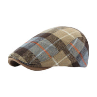 Tartan Plaid Flat Cap - Irish Ivy Driving Golf Newsboy Hat