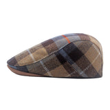 Tartan Plaid Flat Cap - Irish Ivy Driving Golf Newsboy Hat YZ30229