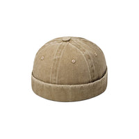 Watch Cap Rolled Cuff Brimless Docker Harbour Hat Washed Cotton Beanie