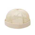 Mesh Summer Brimless Docker Harbour Hat Watch Cap Rolled Cuff