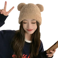 Womens Beanie Hat with Double Pom Pom - Winter Hats Skull Cap