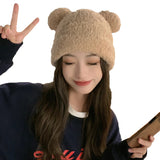 Womens Beanie Hat with Double Pom Pom - Winter Hats Skull Cap