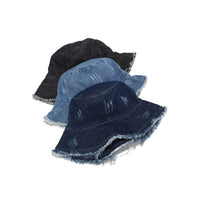 Cotton Washed Denim Bucket Hat Unisex Outdoor Fishing Boonie Cap YZB0121