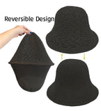 Reversible Crochet Bucket Hat Double Side Wear Summer Travel Beach Packable Fisherman Hat YZB0157