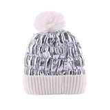 Women Winter Pom Puffer Beanie Metallic Down Fleece Knit Hat Slouchy YZP0255
