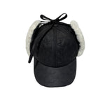 Womens Fleece Earflaps Cap - Padded Quilting Warm Winter Baseball Cap