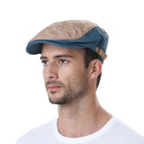 Two Tone Block Summer Newsboy Hat Flat Cap