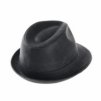 Fedora Hat Vintage Weathered Faux Leather Hat AC6387
