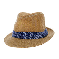 Summer Straw Fedora Hat Cool Wide Tie Band Short Brim