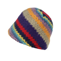 Colorful Knit Sun Bowler Beach Cap Foldable Deep Bucket Hat ACB1441