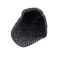 Knitted Women Winter Cap with Visor Brim Pom Beanie Soft Warm Ribbed Hat ACQ1442