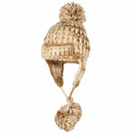 Crochet Thick Cable Knit Beanie Hat Pom Earflaps Cap
