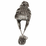 Crochet Thick Cable Knit Beanie Hat Pom Earflaps Cap BZ70013