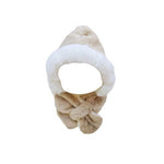 Kids Toddler Winter Earflap Neck Warmer Cap Fleece Hoodie Beanie Scarf Hat
