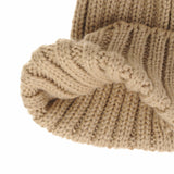 Trendy Ribbed Knitted Fur Pom Pom Beanie Hat Slouchy CR5146