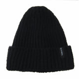 Beanie Hat Ribbed Slouchy Soft Fabric Normal Patch