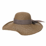 Women Floppy Flanging Straw Sun Hat Summer Beach Cap Wide Brim Ribbon CR9979