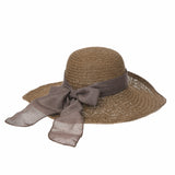 Women Floppy Flanging Straw Sun Hat Summer Beach Cap Wide Brim Ribbon CR9979