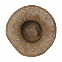 Women Floppy Flanging Straw Sun Hat Summer Beach Cap Wide Brim Ribbon CR9979