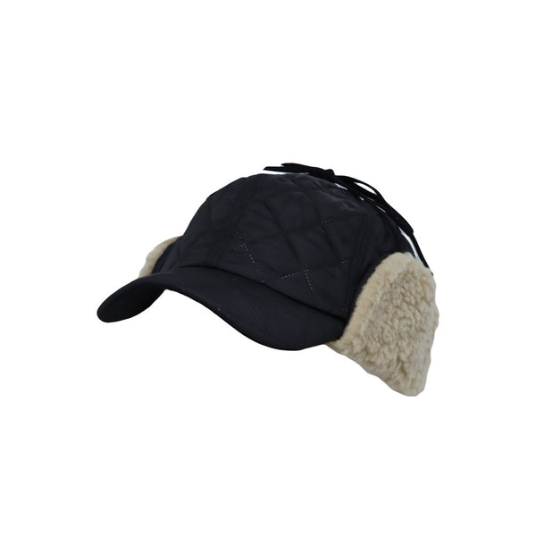 Winter Padded Quilting Earflaps Chin Strap Baseball Cap Hunting Hat