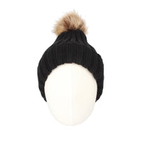 Fleece Ribbed Knit Pom Beanie Winter Hat Slouchy Cap CZP0011