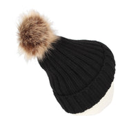 Fleece Ribbed Knit Pom Beanie Winter Hat Slouchy Cap CZP0011