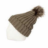 Fleece Ribbed Knit Pom Beanie Winter Hat Slouchy Cap CZP0011